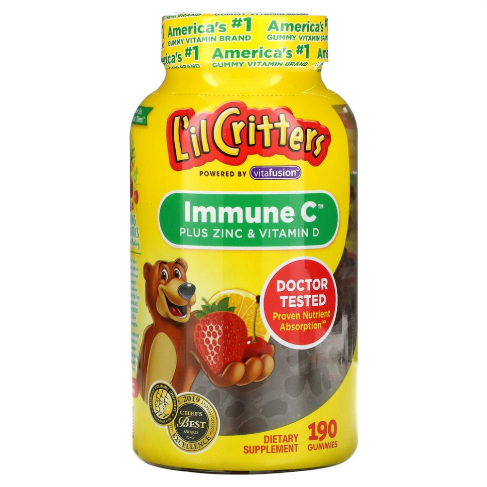   (Iherb) L'il Critters, Immune C     D, 190      -     , -, 