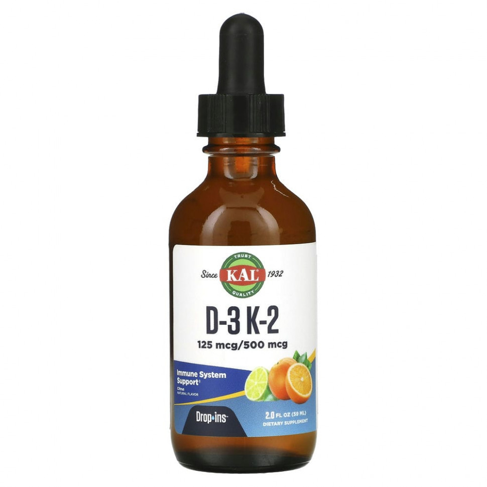 ���� ������ (Iherb) KAL, �������� D3 � �2 � ������, � ����������� ���������� ������, 59 �� (2 ����. �����), ������ �� 2570 ���