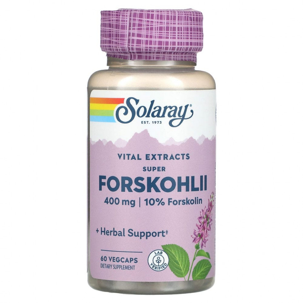 ���� ������ (Iherb) Solaray, Ayurvedic Herbs, Super Forskohlii, 400 ��, 60 �������������� ������, ������ �� 4740 ���