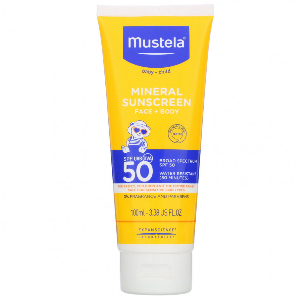 ���� ������ (Iherb) Mustela, ����������� �������������� �������� ��� �����, SPF 50, 100 �� (3,38 ����. �����), ������ �� 3770 ���