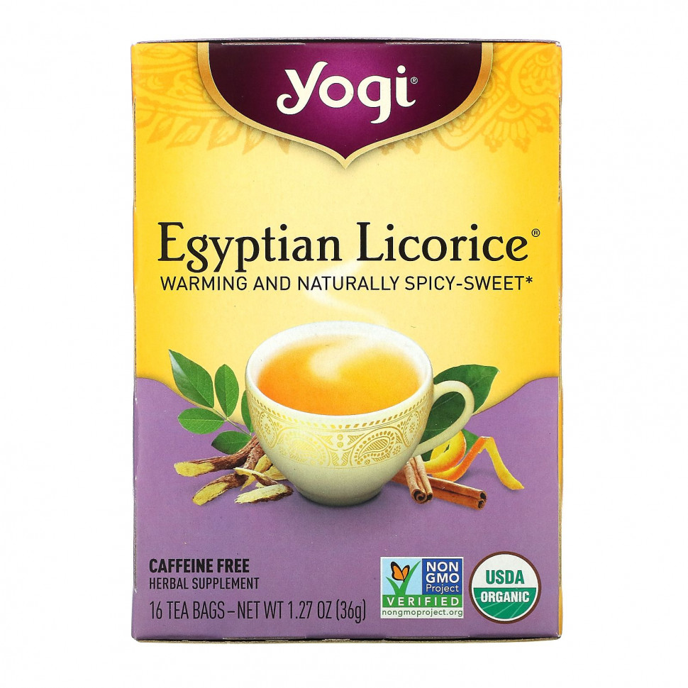 ���� ������ (Iherb) Yogi Tea, Egyptian Licorice (���������� �������), ��� �������, 16 ������ ���������, 36 � (1,27 �����), ������ �� 910 ���