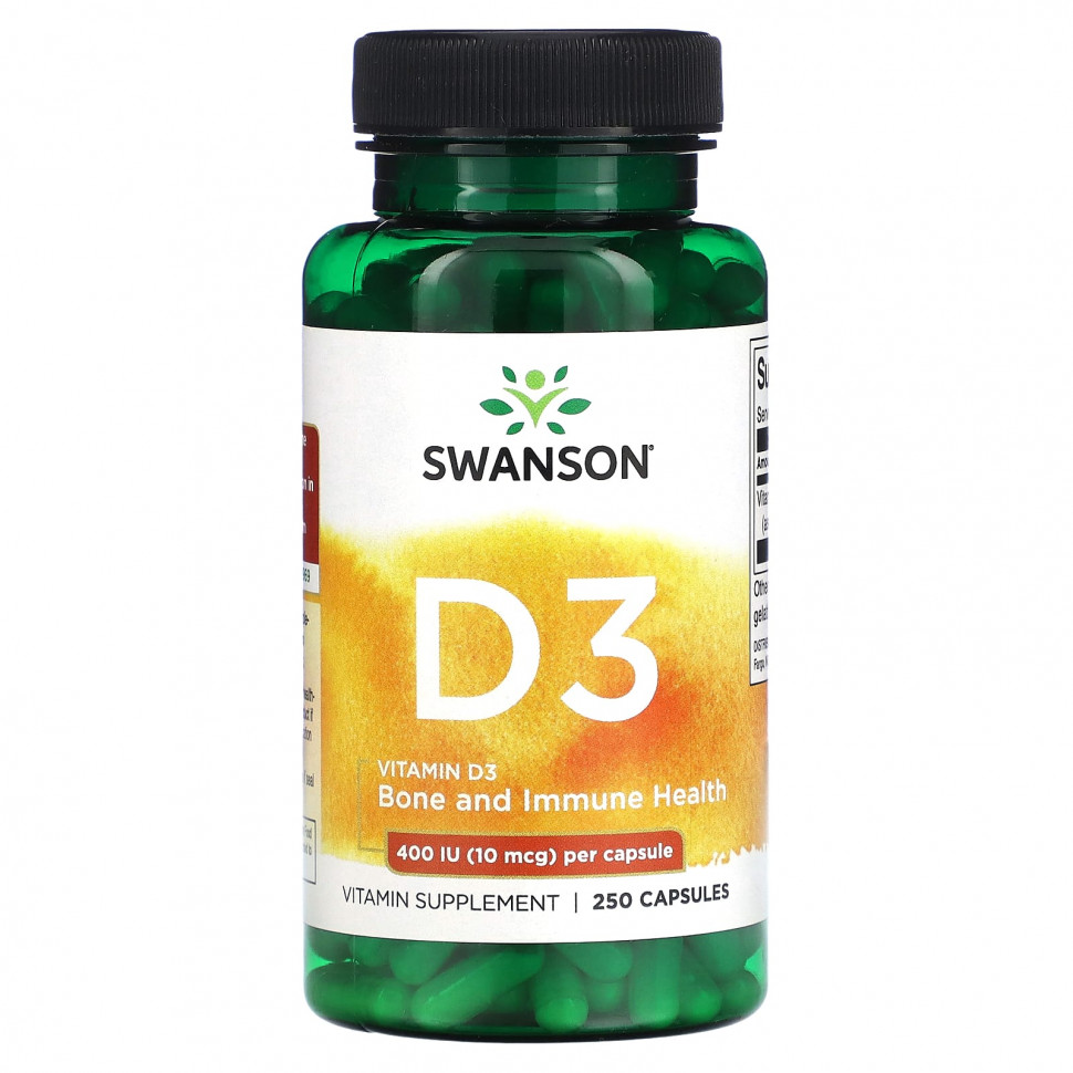 ���� ������ (Iherb) Swanson, ������� D3, 400 �� (10 ���), 250 ������, ������ �� 870 ���