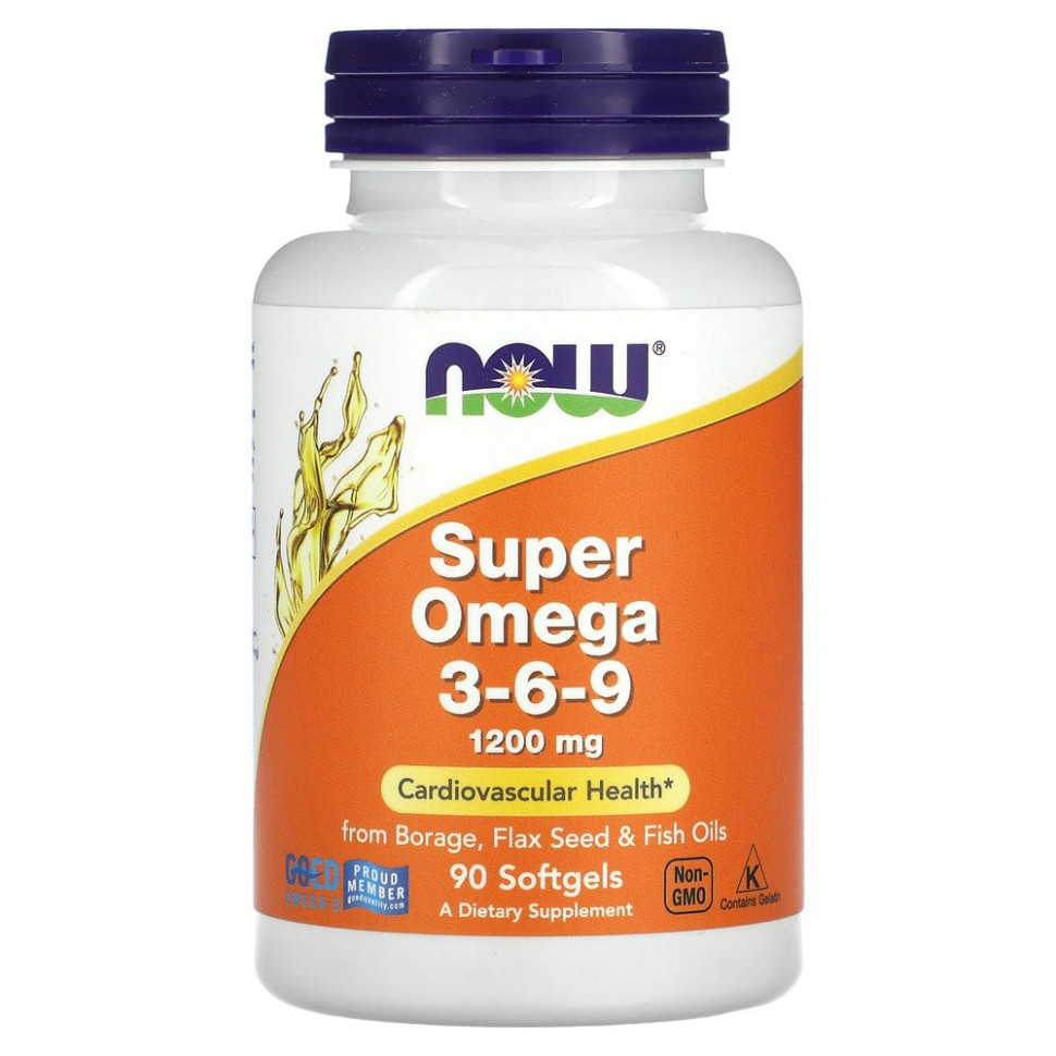 ���� ������ (Iherb) NOW Foods, �������� ������ ����� 3-6-9�, 1200 ��, 90 ������, ������ �� 2320 ���