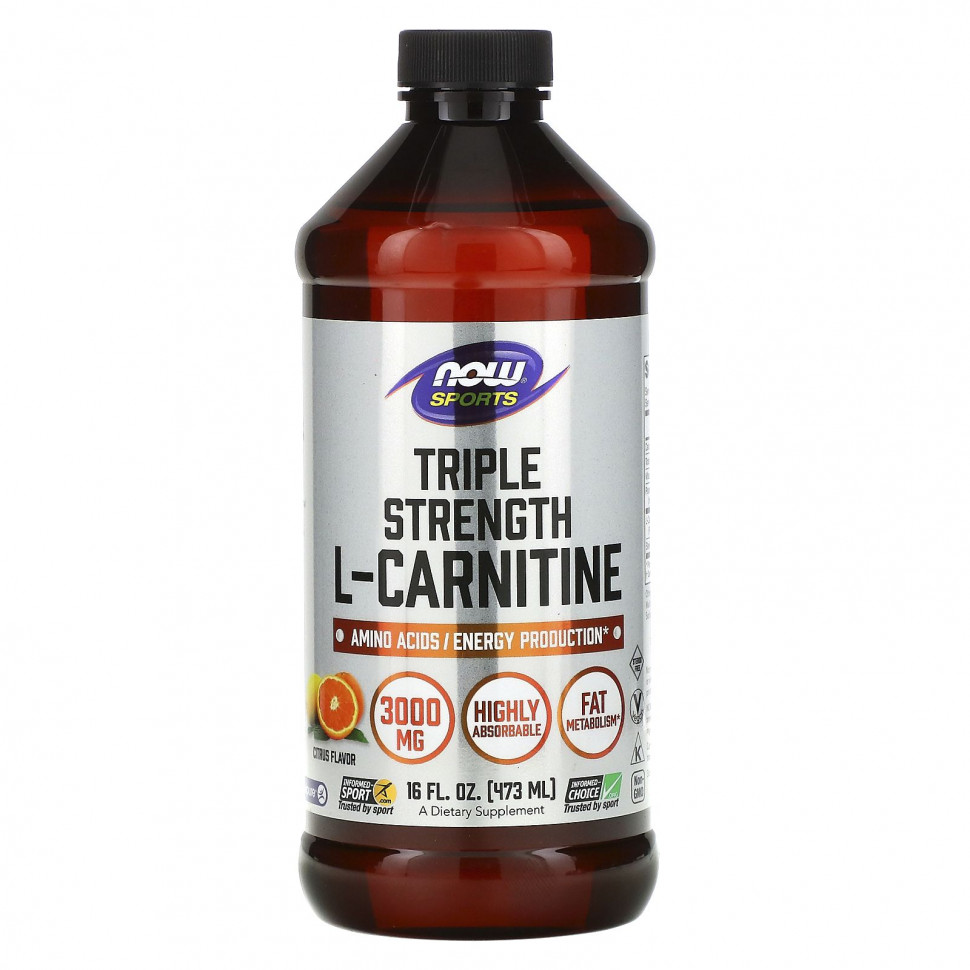���� ������ (Iherb) NOW Foods, Sports, ������ L-�������� ������� ����, ���������� ����, 3000 ��, 473 �� (16 ������ �����), ������ �� 4610 ���