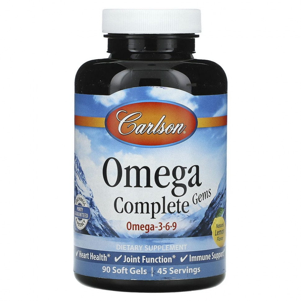 ���� ������ (Iherb) Carlson, Omega Complete Gems, ����� 3-6-9, ����������� �����, 90 ������ ��������, ������ �� 5350 ���