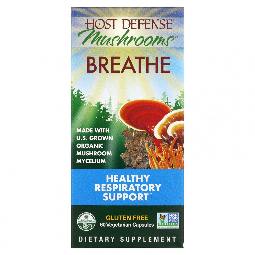 ���� ������ (Iherb) Fungi Perfecti, Host Defense, Breathe, ����� ��� ��������� �������� ����������� �������, 60 �������������� ������, ������ �� 4600 ���