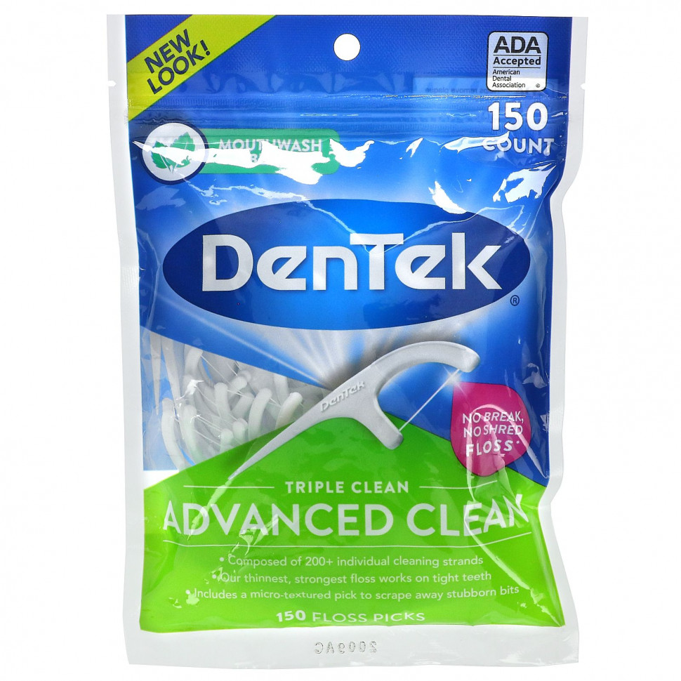 ���� ������ (Iherb) DenTek, Advanced Clean Floss Picks, �������� ��� ���������� ���, 150 ����������, ������ �� 1020 ���