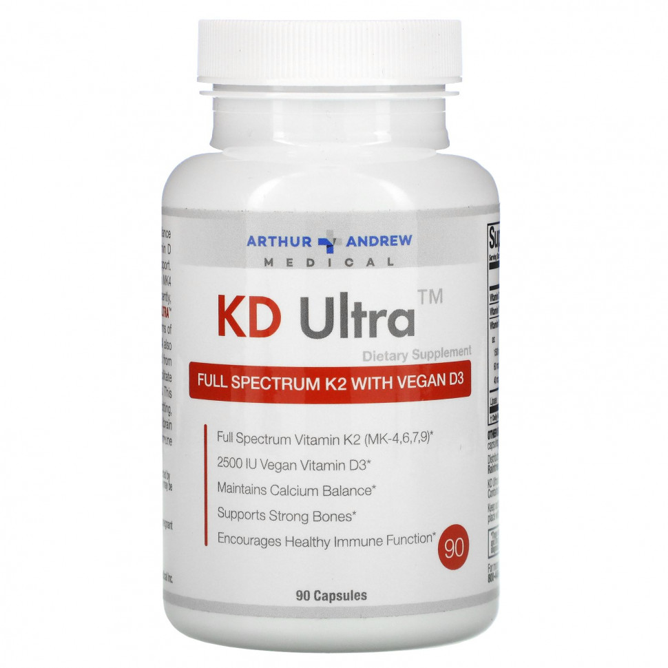 ���� ������ (Iherb) Arthur Andrew Medical, KD Ultra, ������ ������ K2 � ��������� ��������� D3, 90 ������, ������ �� 8030 ���