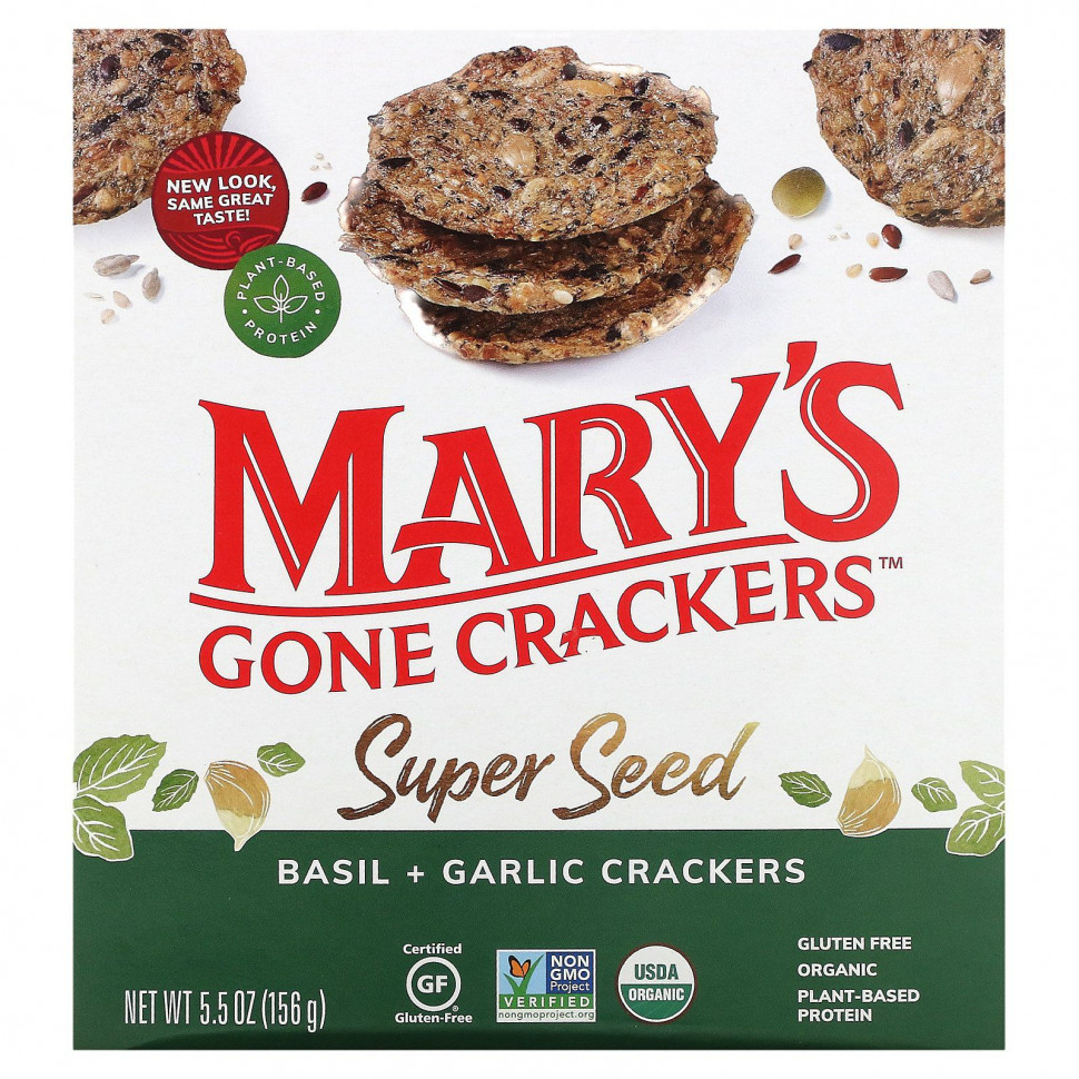 ���� ������ (Iherb) Mary's Gone Crackers, Super Seed, �������� �������, ������� � ������, 156 � (5,5 �����), ������ �� 1170 ���