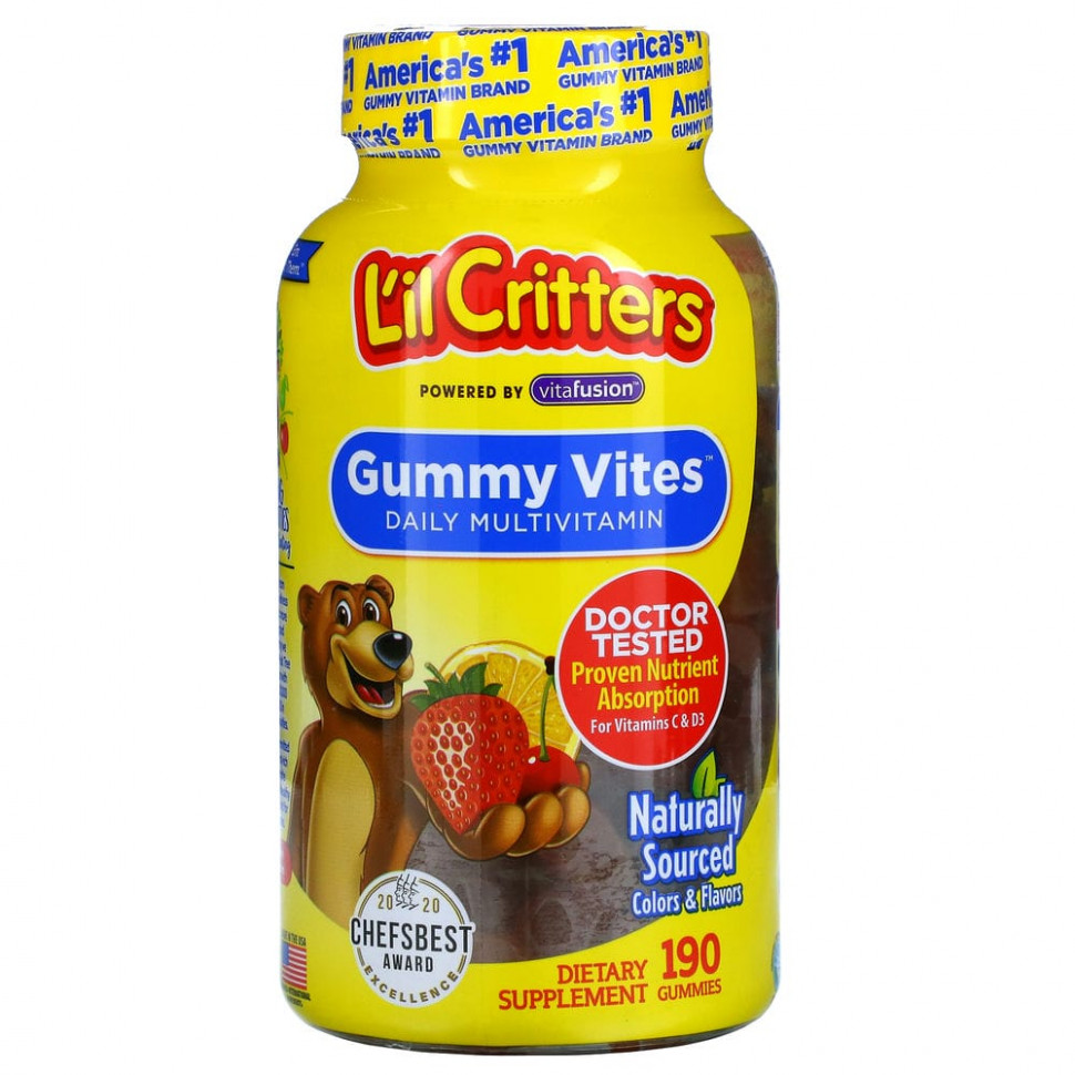���� ������ (Iherb) L'il Critters, Gummy Vites, ���������� ��������������, 190 ����������� ����������, ������ �� 4020 ���