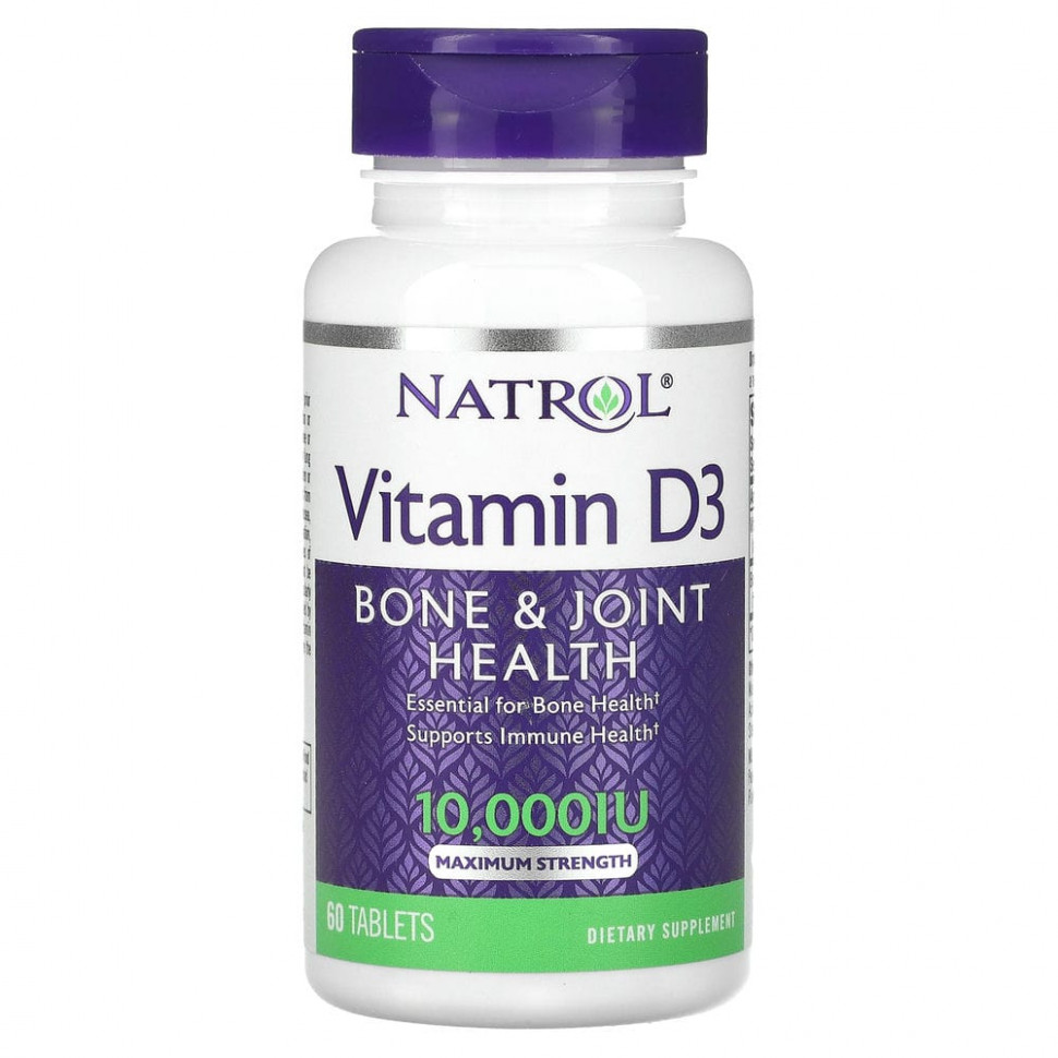���� ������ (Iherb) Natrol, ������� D3, �������� ������ � ��������, ������������ ���� ��������, 10 000 ��, 60 ��������, ������ �� 2110 ���
