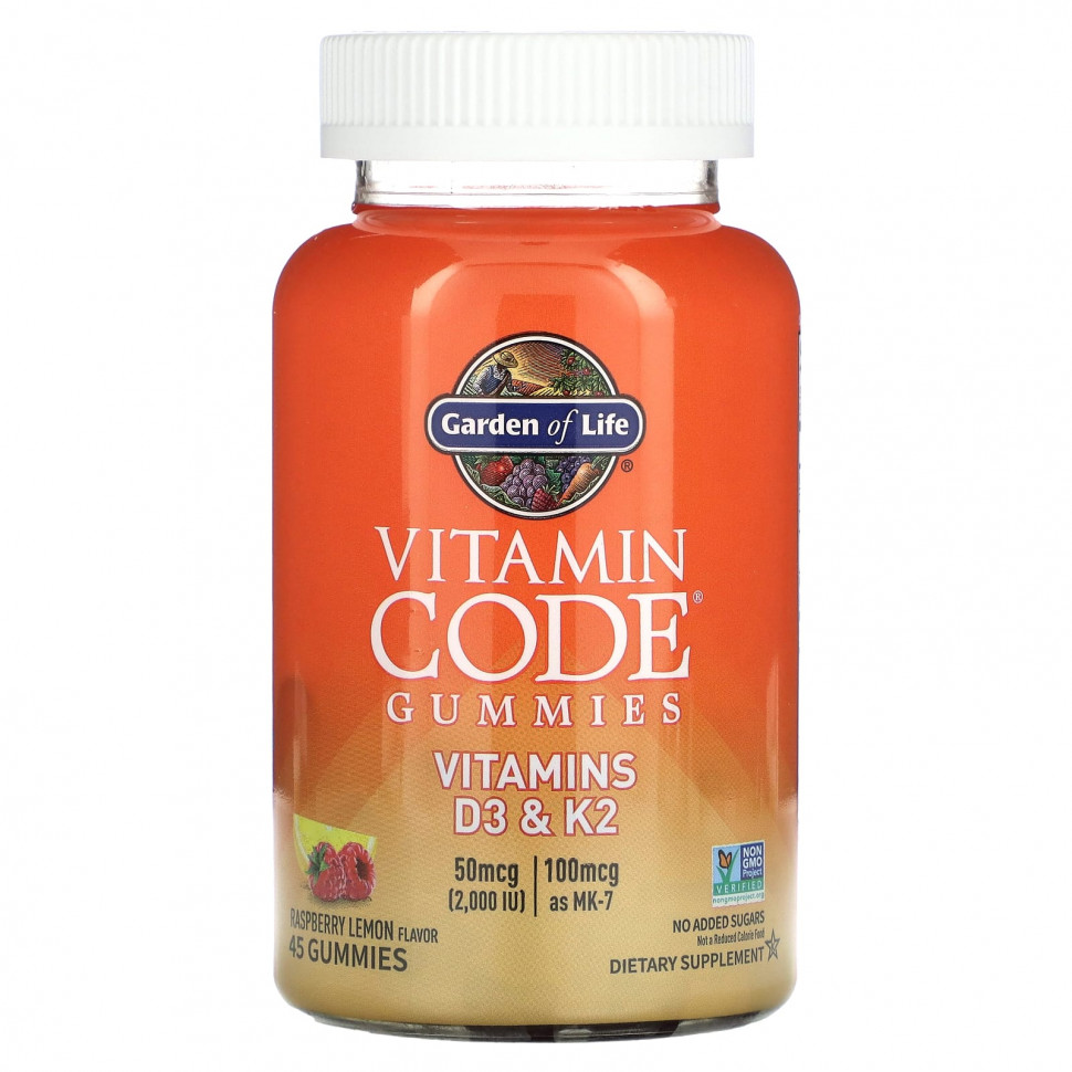   (Iherb) Garden of Life, Vitamin Code,  ,  D3  K2,   , 45      -     , -, 