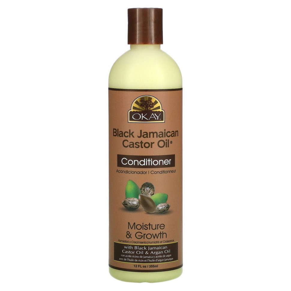 ���� ������ (Iherb) Okay Pure Naturals, Black Jamaican Castor Oil, ������ �������� ���������� �����, �����������, 355 �� (12 ����. �����), ������ �� 2550 ���