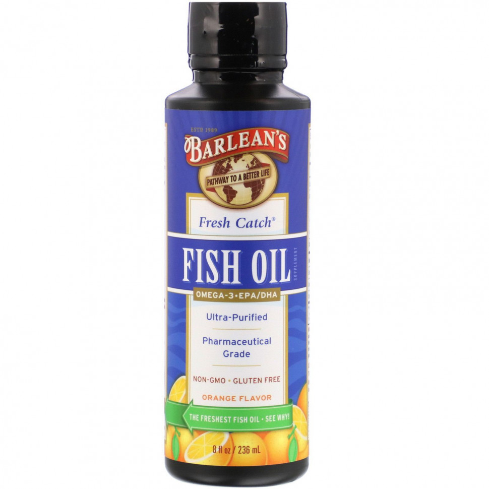 ���� ������ (Iherb) Barlean's, ������ ����� ���, �����-3 EPA/DHA �������, �� ������ ���������, 8 ������ ����� (236 ��), ������ �� 4610 ���