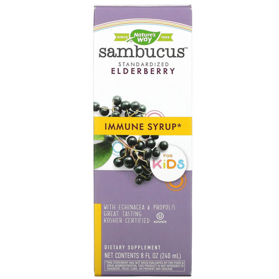 ���� ������ (Iherb) Nature's Way, Sambucus ��� �����, ������������������� �������� ������, ������������ �����, 240 �� (8 ����. �����), ������ �� 5310 ���