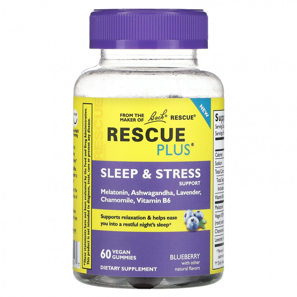 ���� ������ (Iherb) Bach, Rescue Plus, ��������� ��� � �������, ��������, 60 ��������� ����������� ��������, ������ �� 3040 ���