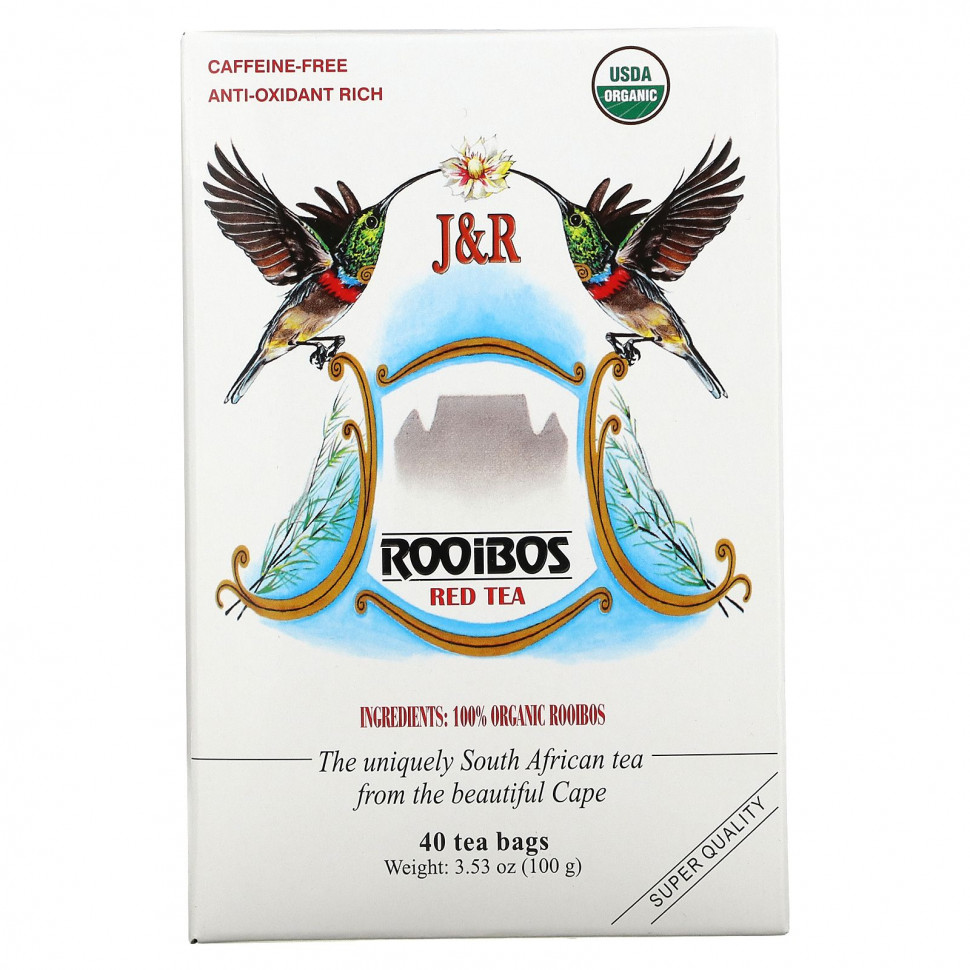 ���� ������ (Iherb) J&R Port Trading Co., Pure Rooibos Red Tea (��������� ������� ��� ������), ��� �������, 40 ������ ���������, 100 � (3,53 �����), ������ �� 1710 ���
