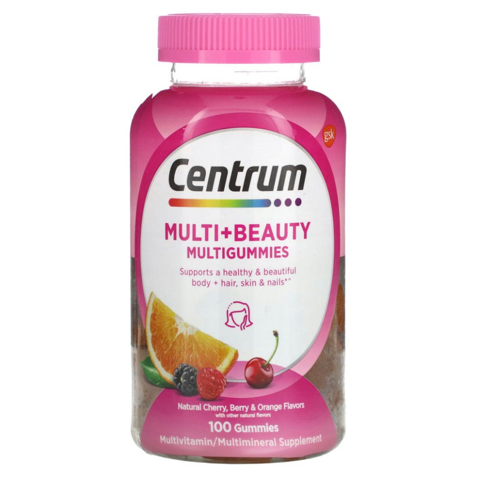 ���� ������ (Iherb) Centrum, Multi + Beauty ����������� ��������, ����������� �����, ����� � ��������, 100 ����������� ��������, ������ �� 4710 ���