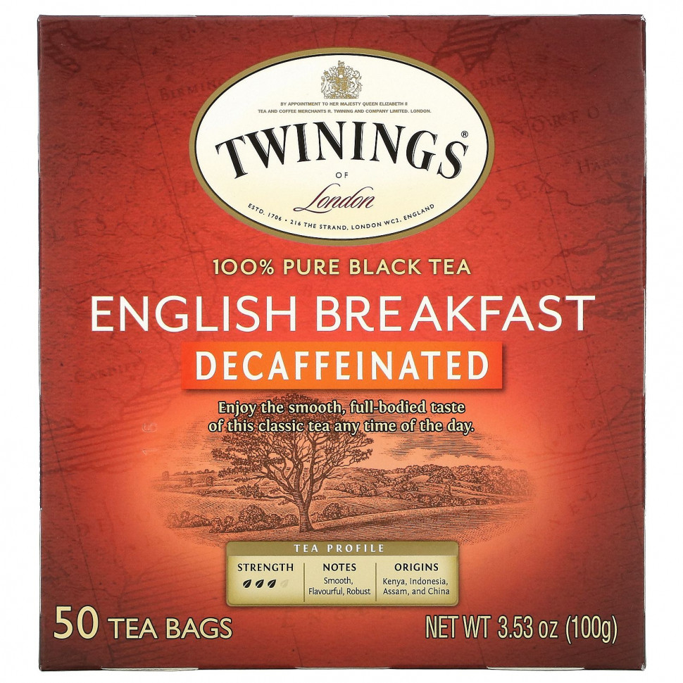 ���� ������ (Iherb) Twinings, English Breakfast, Decaffeinated, 50 Tea Bags, 3.53 oz (100 g), ������ �� 2270 ���