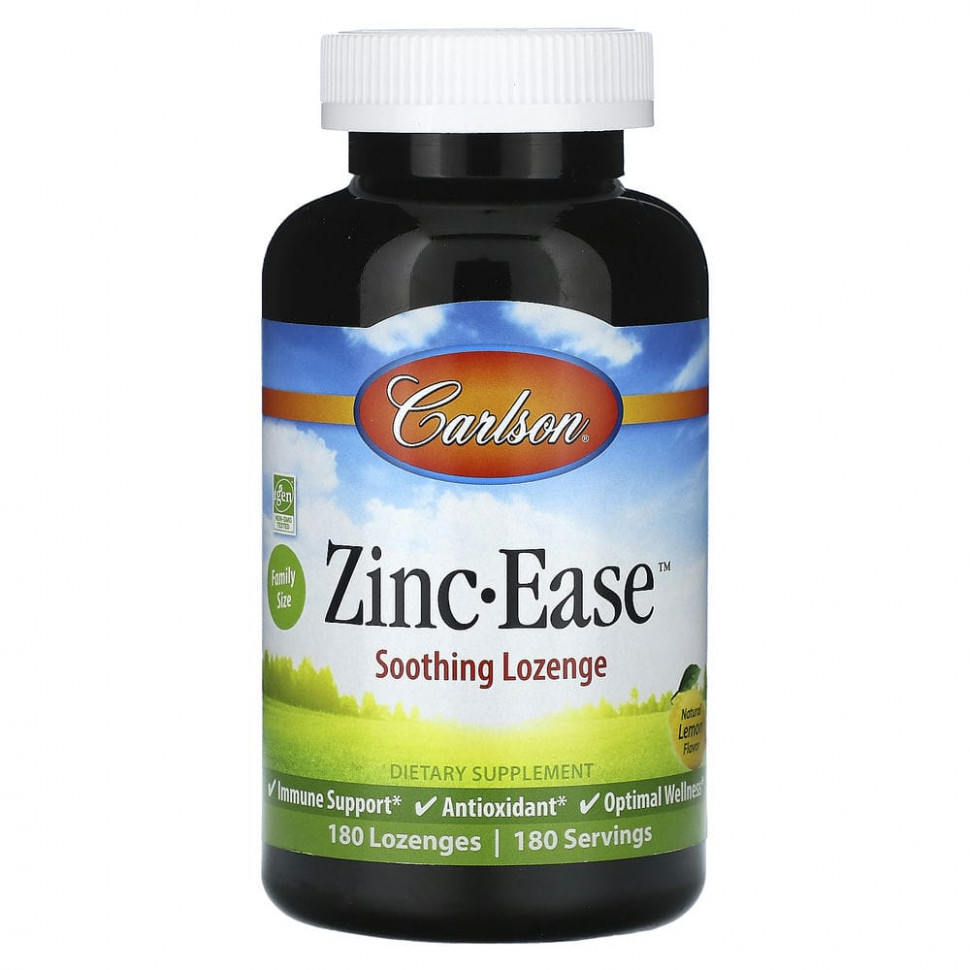 ���� ������ (Iherb) Carlson Labs, Zinc-Ease, ����������� �����, 180 ��������, ������ �� 3260 ���