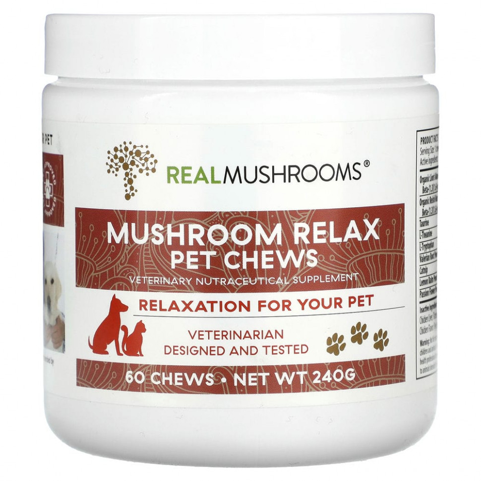 ���� ������ (Iherb) Real Mushrooms, Mushroom Relax, ����������� ��������, 60 ����������� ��������, 240 �, ������ �� 5370 ���