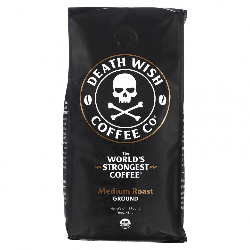 ���� ������ (Iherb) Death Wish Coffee, ����� ������� � ���� ����, �������, ������� �������, 454 � (16 �����), ������ �� 4760 ���