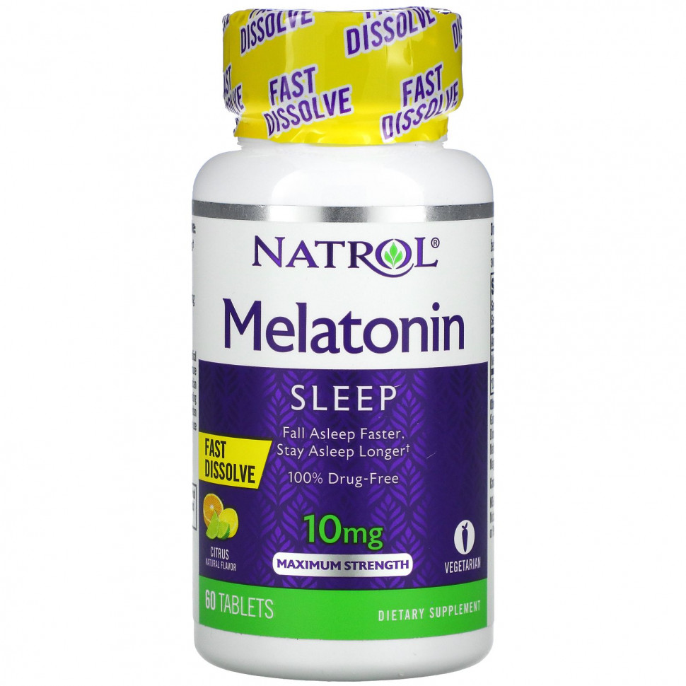 ���� ������ (Iherb) Natrol, ���������, �����������������, ������������ �������������, ����������, 10 ��, 60 ��������, ������ �� 1860 ���