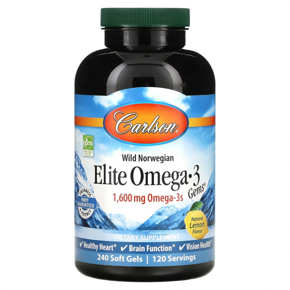   (Iherb) Carlson Labs, Elite Omega-3 Gems,  -3 ,   , 800 , 240      -     , -, 