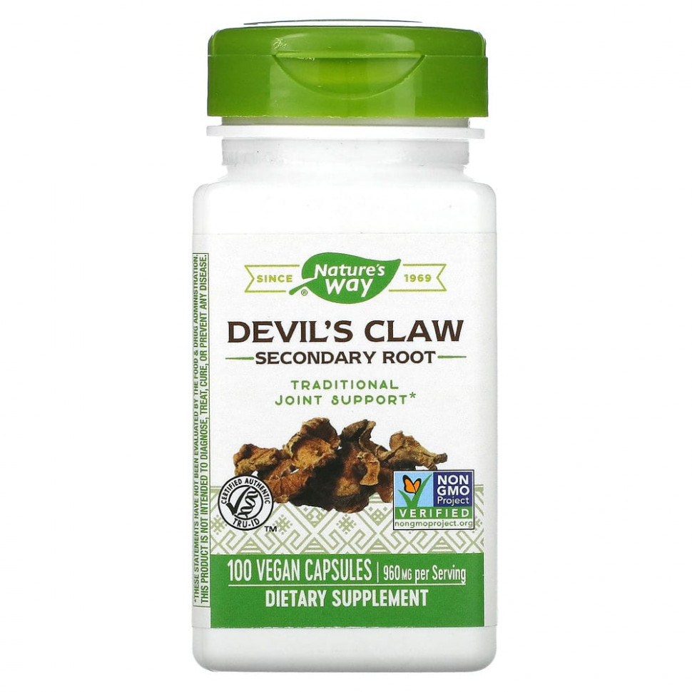 ���� ������ (Iherb) Nature's Way, Devil's Claw (������ ������), ��������� ������, 960 ��, 100 ������������ ������, ������ �� 2020 ���