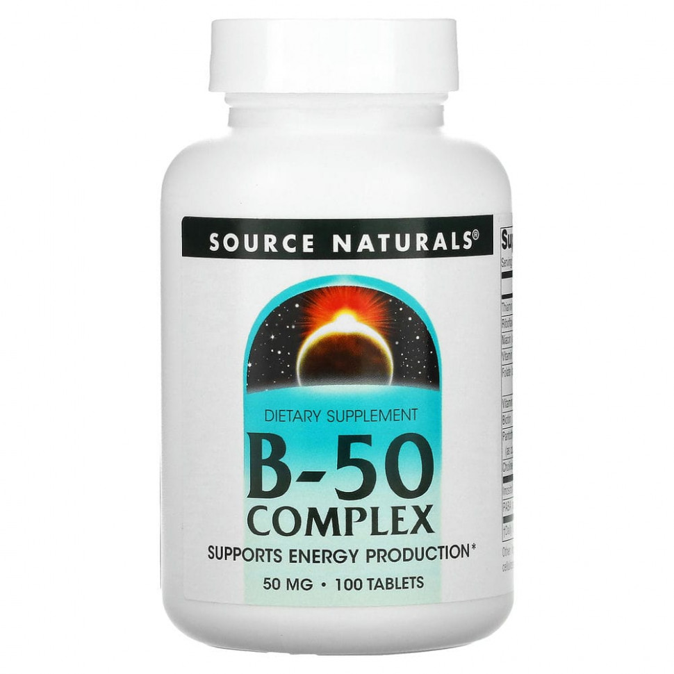 ���� ������ (Iherb) Source Naturals, �������� B-50, 50 ��, 100 ��������, ������ �� 2460 ���