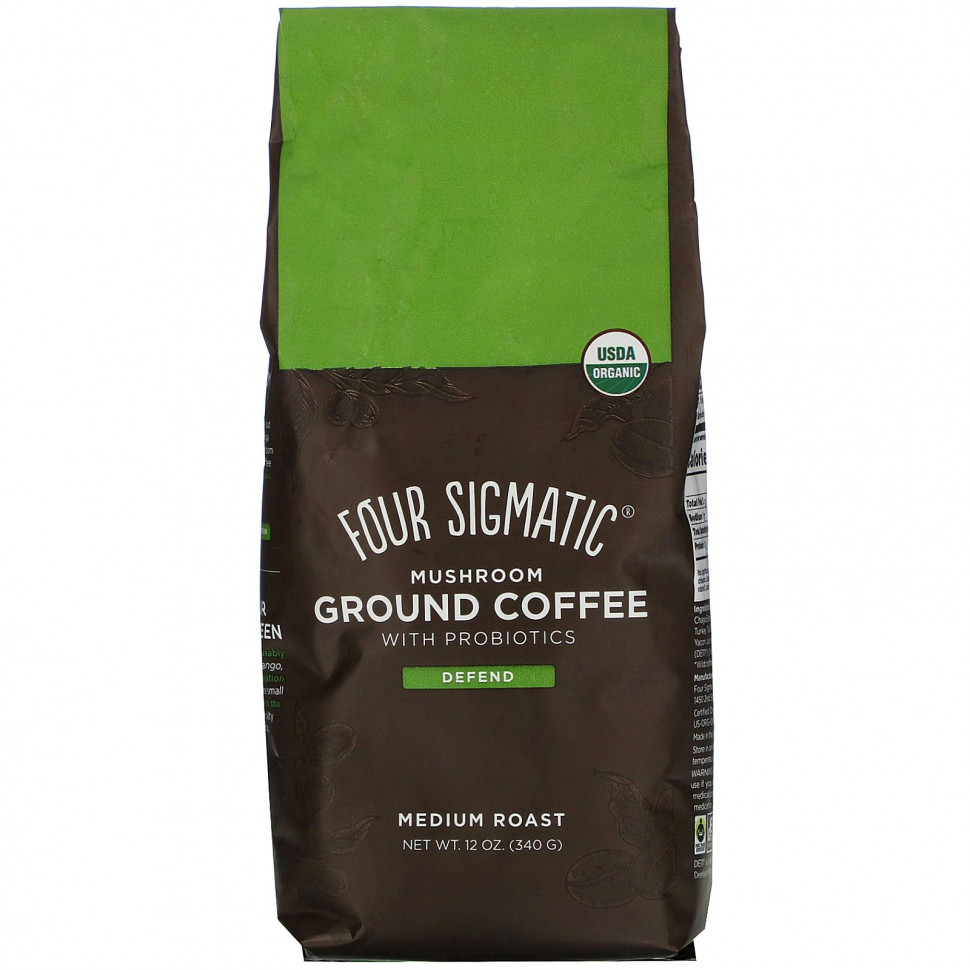 ���� ������ (Iherb) Four Sigmatic, Defend, ������� ���� � ������� � ������������, ������� �������, 340 � (12 �����), ������ �� 4210 ���
