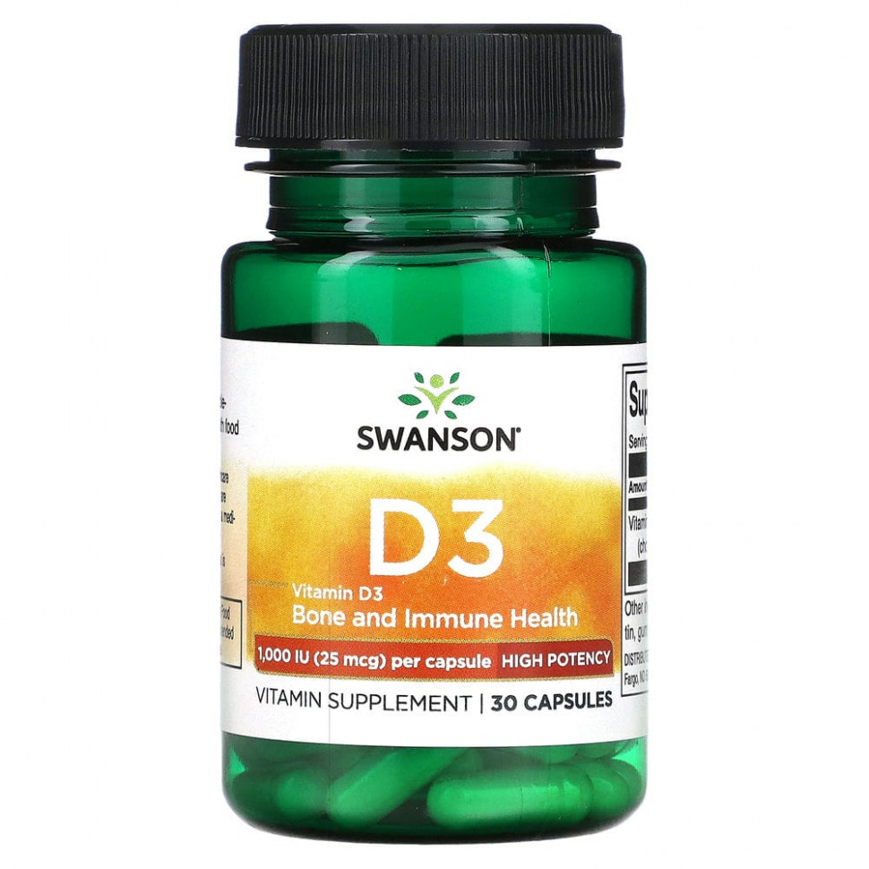   (Iherb) Swanson,  D3,  , 1000  (25 ), 30     -     , -, 