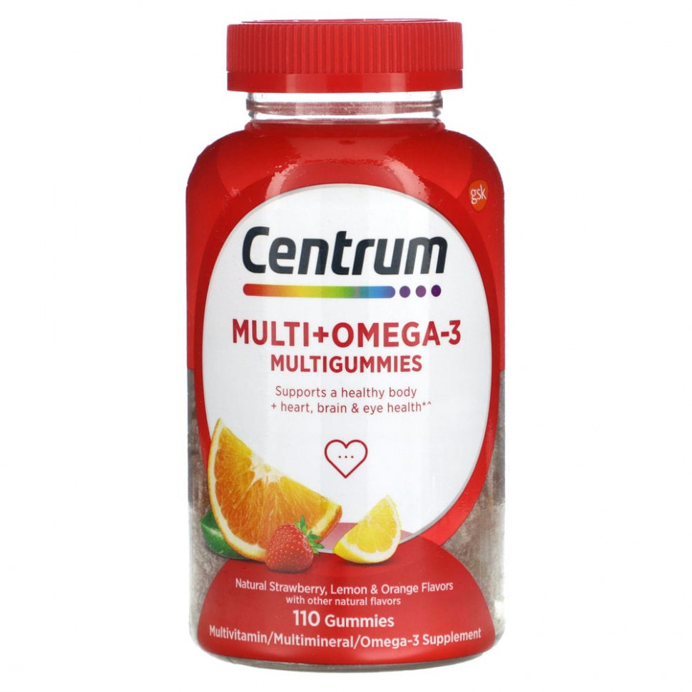 ���� ������ (Iherb) Centrum, Multigummies + Omega-3, ����������� ��������, ����� � ��������, 110 ����������� ��������, ������ �� 4790 ���