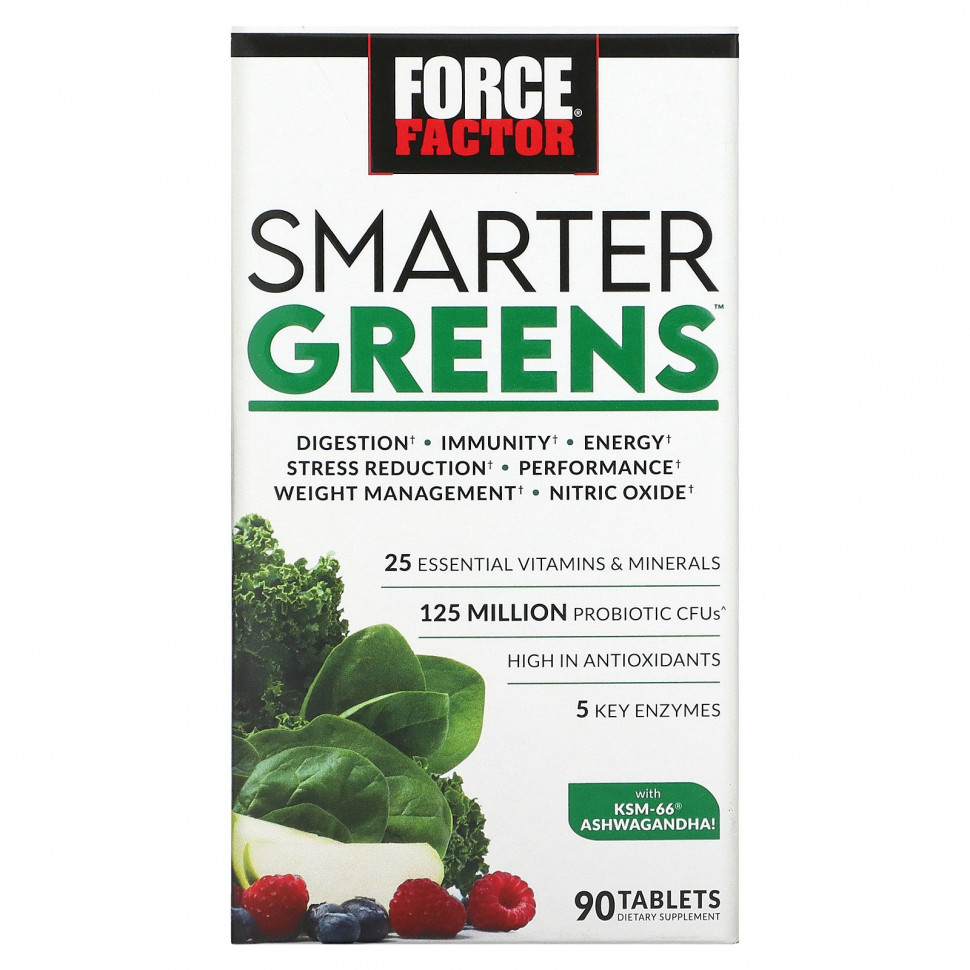 ���� ������ (Iherb) Force Factor, Smarter Greens, 90 ��������, ������ �� 4000 ���