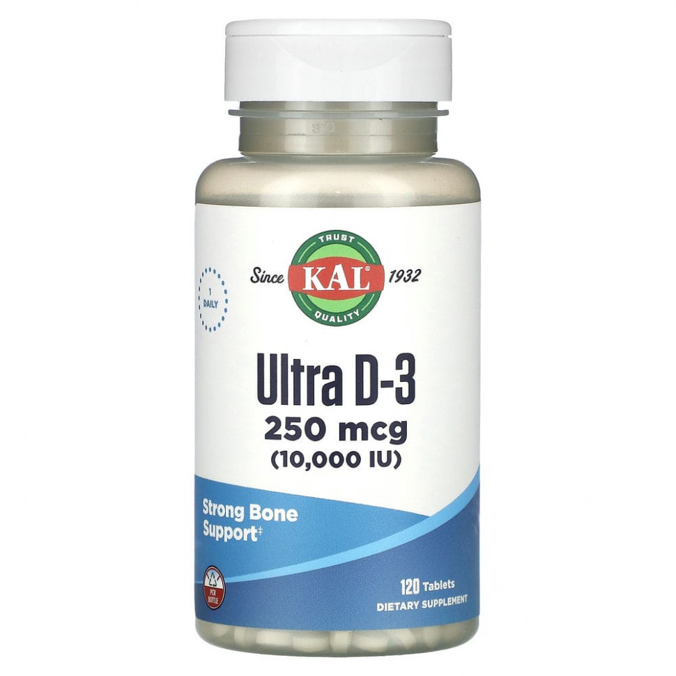   (Iherb) KAL, Ultra D-3, 250  (10 000 ), 120     -     , -, 