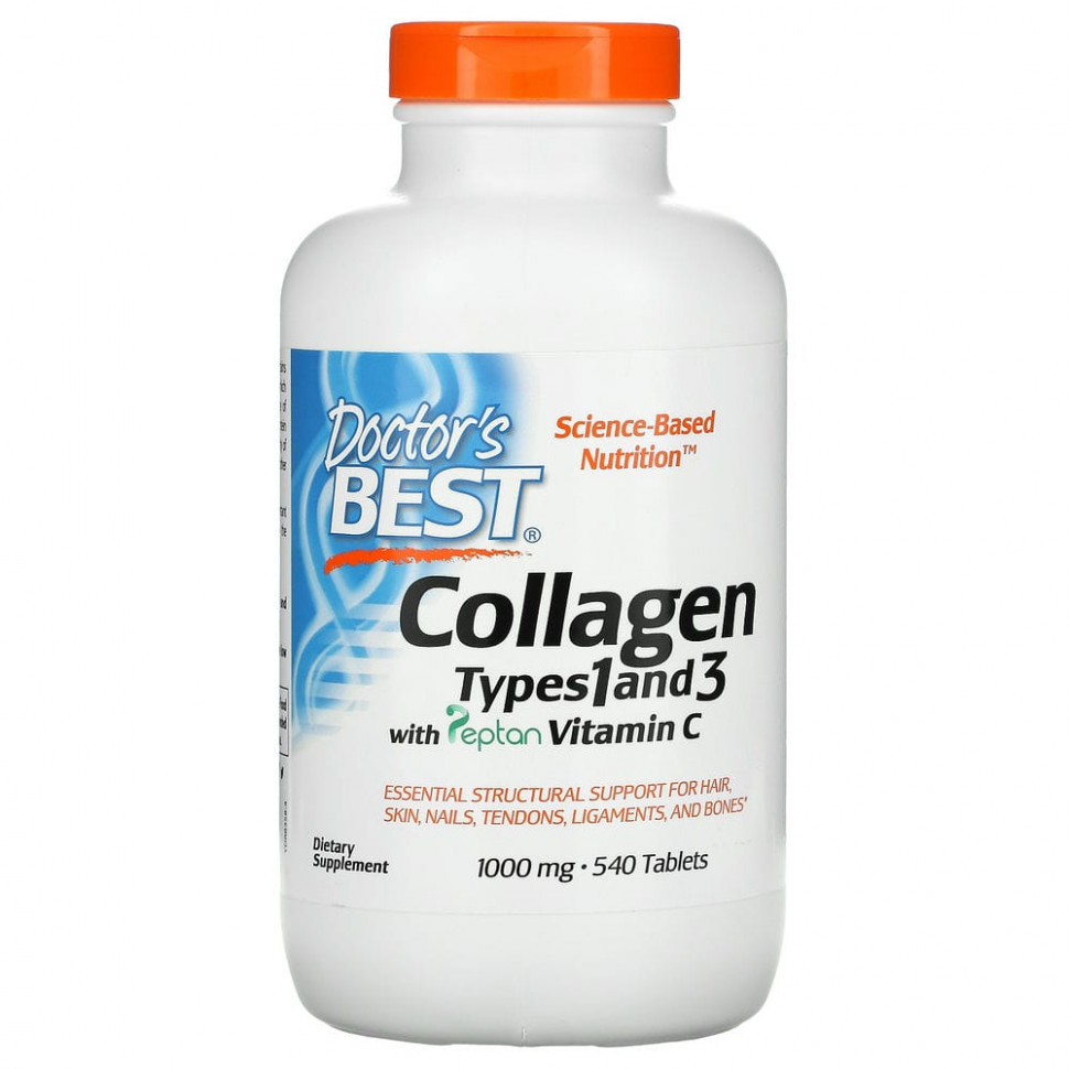 ���� ������ (Iherb) Doctor's Best, �������� ���� 1 � 3 � Peptan � ��������� C, 1000 ��, 540 ��������, ������ �� 8360 ���