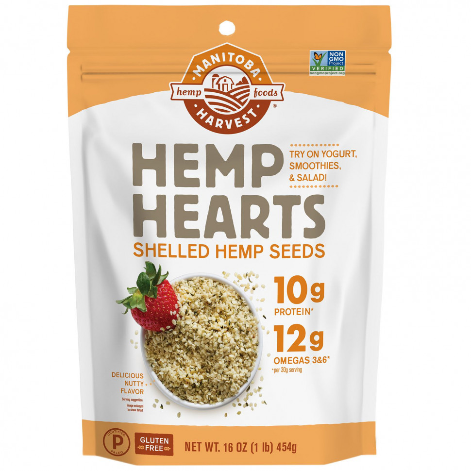 ���� ������ (Iherb) Manitoba Harvest, Hemp Hearts, ��������� ������ �������, 454 � (1 ����), ������ �� 3380 ���