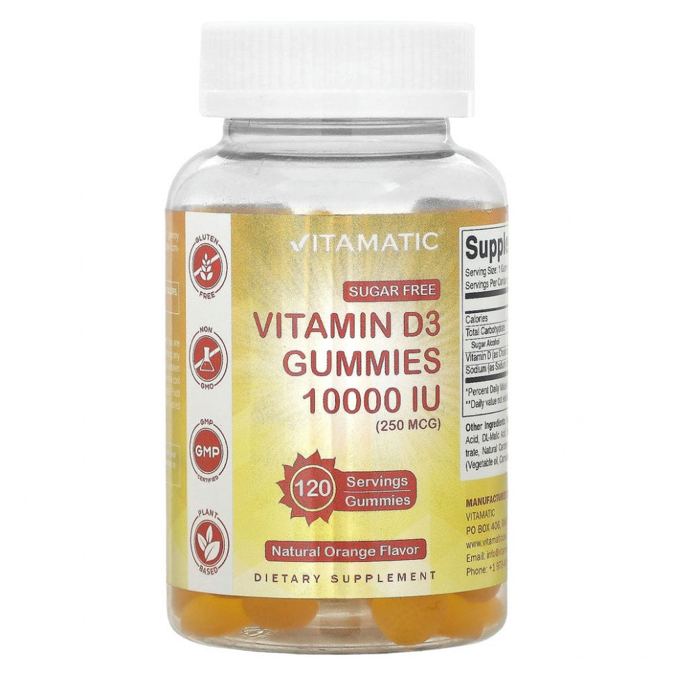   (Iherb) Vitamatic,  ,  D3, , 250  (10 000 ), 120      -     , -, 