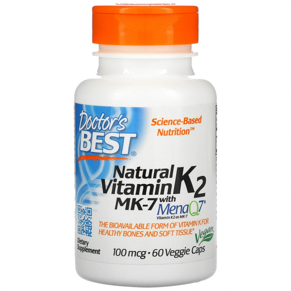 ���� ������ (Iherb) Doctor's Best, ����������� ������� K2 MK-7 � MenaQ7, 100 ���, 60 �������������� ������, ������ �� 2310 ���