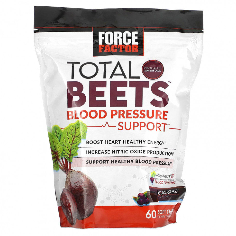 ���� ������ (Iherb) Force Factor, Total Beets, �������� ��� ��������� ������������� ��������, ����� ����, 60 ����������� ��������, ������ �� 4660 ���