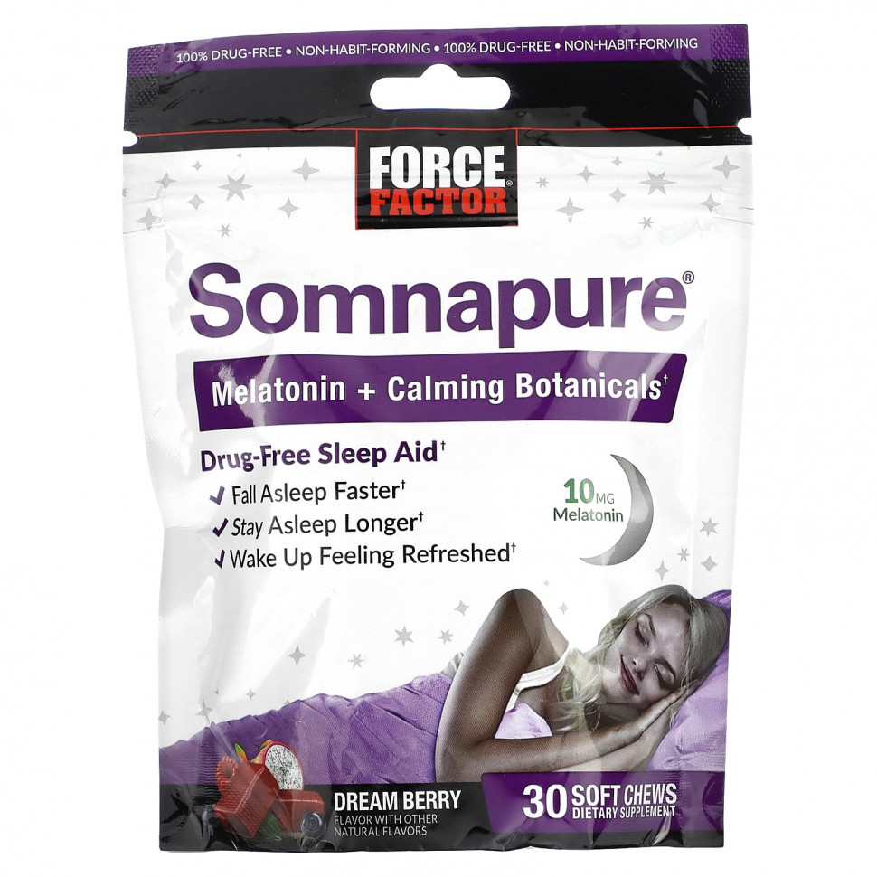���� ������ (Iherb) Force Factor, Somnapure, ��������� � ������������� ������������ �����������, ����� ���, 30 ����������� ��������, ������ �� 3200 ���