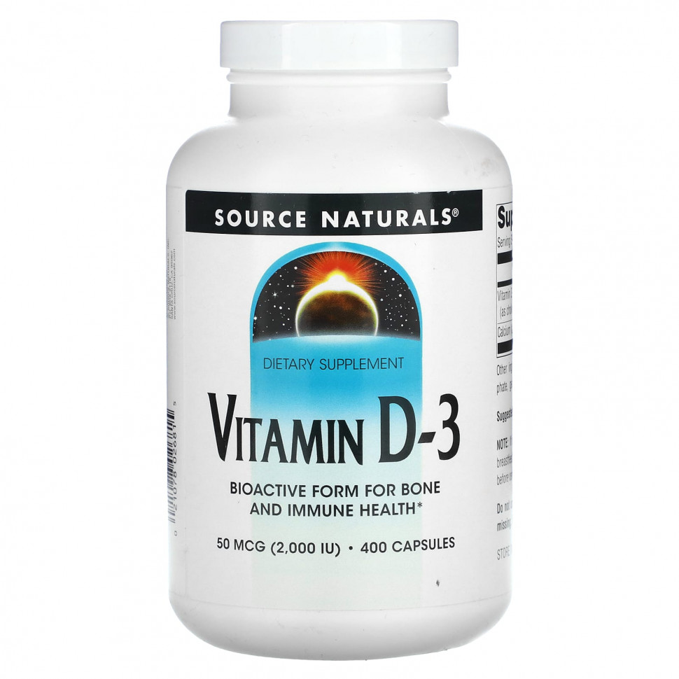   (Iherb) Source Naturals,  D-3, 50  (2000 ), 400     -     , -, 