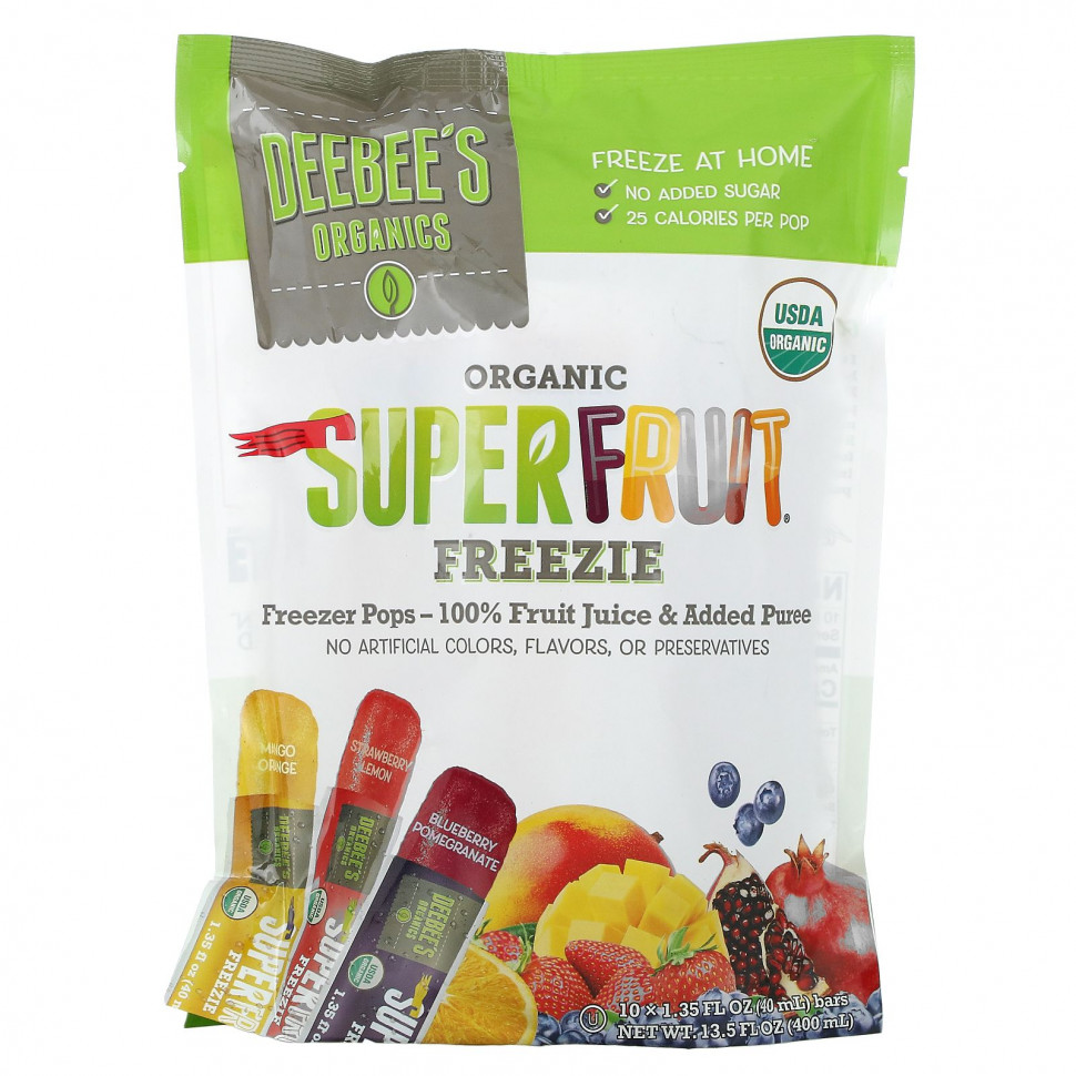   (Iherb) Deebee's Organic, Superfruit Freezie, , 10 , 40  (1,35 . )    -     , -, 