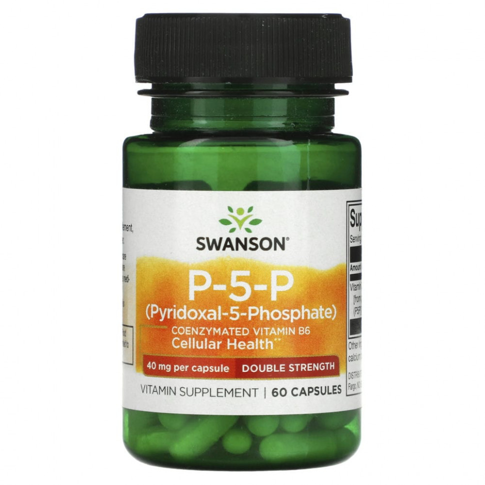 ���� ������ (Iherb) Swanson, P-5-P, ������� ���� ��������, 40 �� � �������, 60 ������, ������ �� 1130 ���