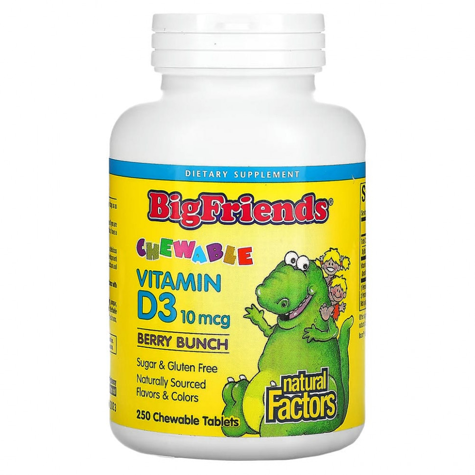   (Iherb) Natural Factors, Big Friends,   D3,  , 10 , 250      -     , -, 