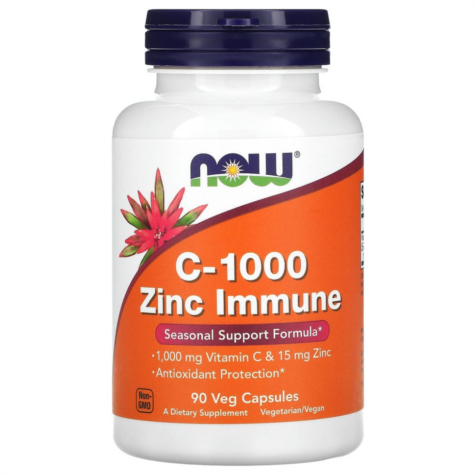 ���� ������ (Iherb) NOW Foods, C-1000 � ������ ��� ���������� ����������, ������� C, 1000 �� � ����, 15 ��, 90 �������������� ������, ������ �� 2080 ���