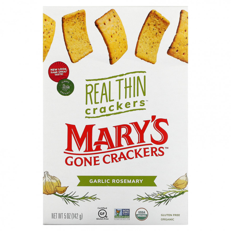 ���� ������ (Iherb) Mary's Gone Crackers, Real Thin Crackers, �������, ������ � ��������, 142 � (5 �����), ������ �� 1030 ���