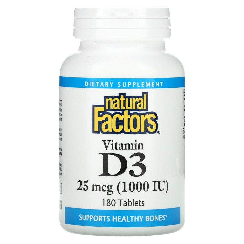 ���� ������ (Iherb) Natural Factors, ������� D3, 1000 ��, 180 ��������, ������ �� 1350 ���