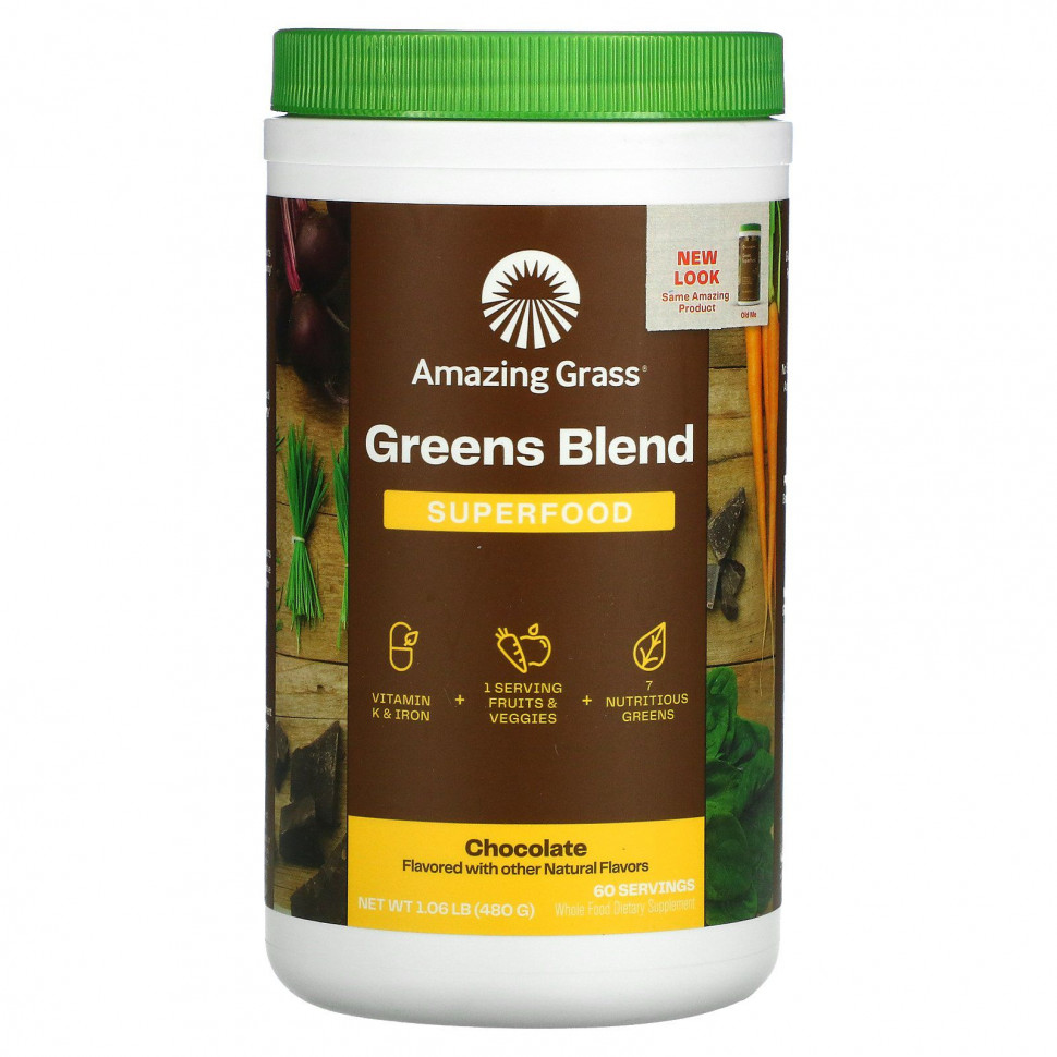 ���� ������ (Iherb) Amazing Grass, Green Superfood, ���������� ����� �������, � �����, 17 ����� (480 �), ������ �� 9950 ���