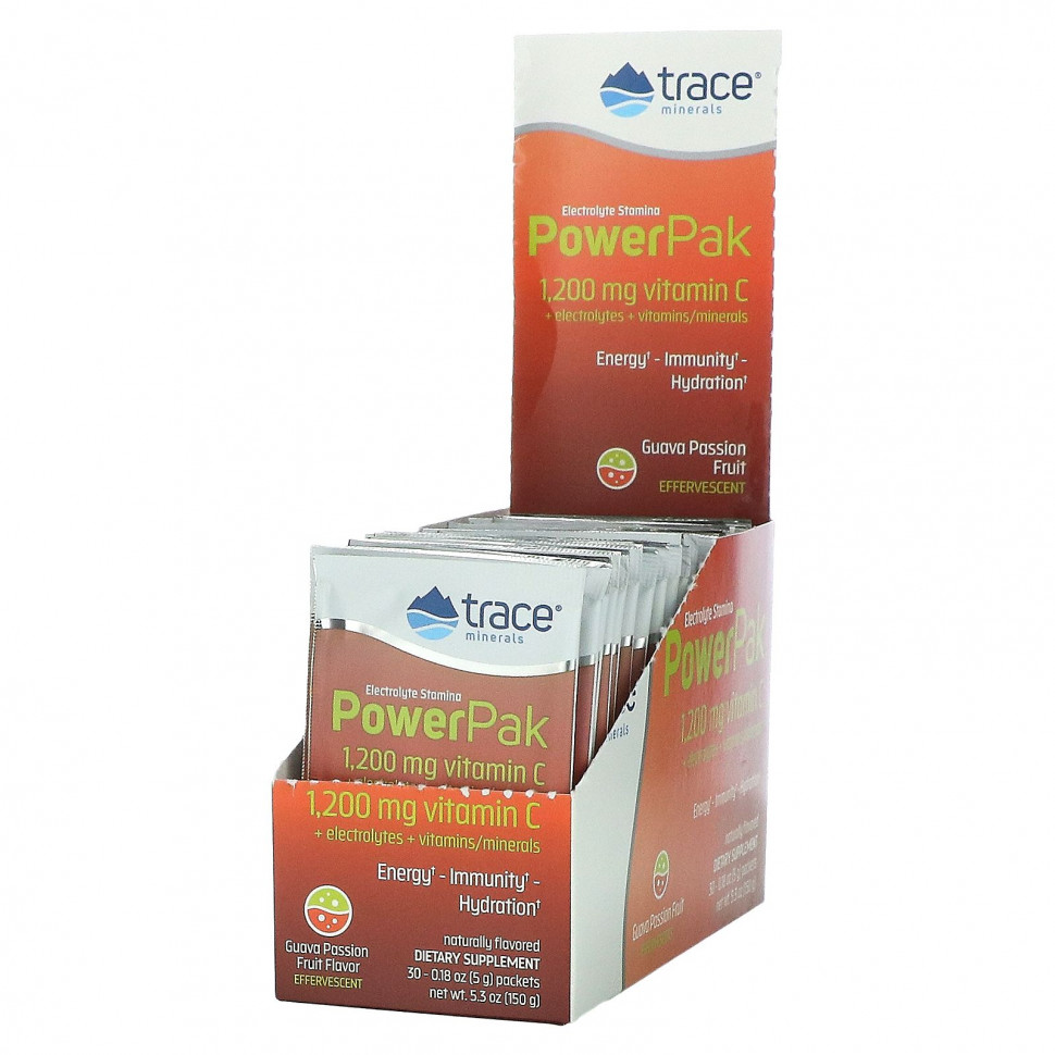 ���� ������ (Iherb) Trace Minerals �, Electrolyte Stamina Power Pak, ����� � ��������, 30 ��������� �� 5 � (0,18 �����), ������ �� 3470 ���